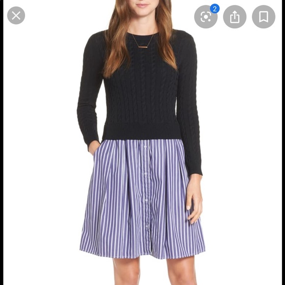 1901 poplin detail dress